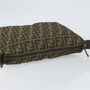 FENDI Zucca Canvas Etui Zwart Bruin Auth ti3644-5