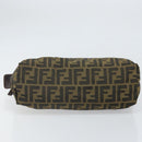 FENDI Zucca Canvas Etui Zwart Bruin Auth ti3644-6