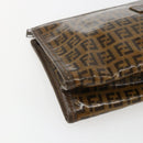 FENDI Zucchino Canvas Clutch Bag Brown Auth ti3645-14