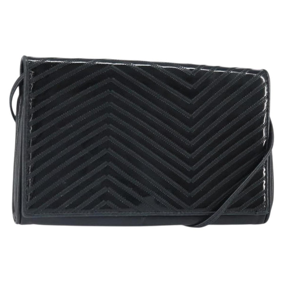 FENDI Schoudertas Leer Zwart Goud Authentiek ti3646