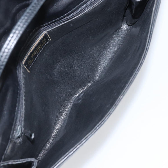 FENDI Schoudertas Leer Zwart Goud Authentiek ti3646