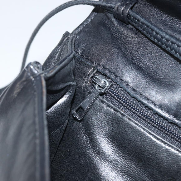 FENDI Schoudertas Leer Zwart Goud Authentiek ti3646