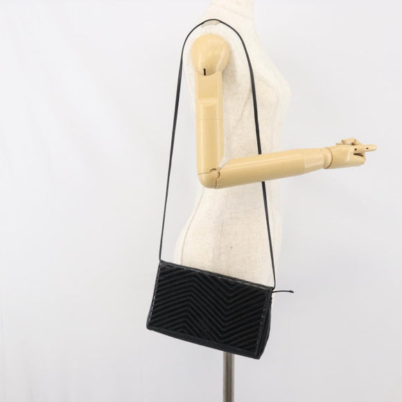 FENDI Schoudertas Leer Zwart Goud Authentiek ti3646