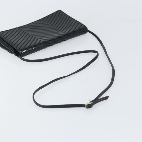 FENDI Schoudertas Leer Zwart Goud Authentiek ti3646