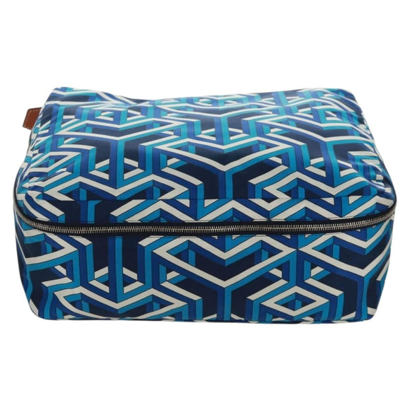 HERMES Ousdevoyage PM Pouch Silk Blue Auth ti3647SM