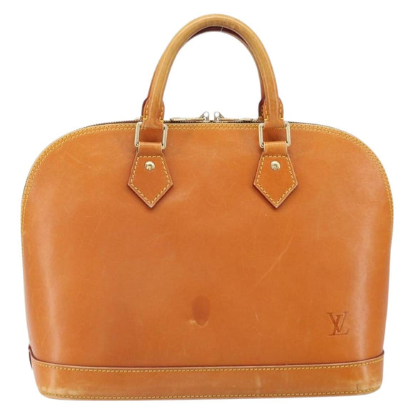 LOUIS VUITTON Nomad leather Alma Hand Bag Beige M85000 LV Auth ti3649