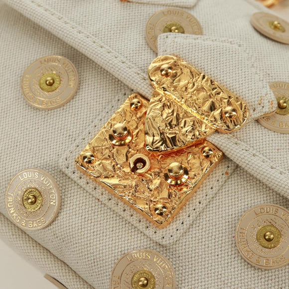 LOUIS VUITTON Tinkerbell Polka Dots Panama Tas Canvas Wit M95407 Auth ti3650SM
