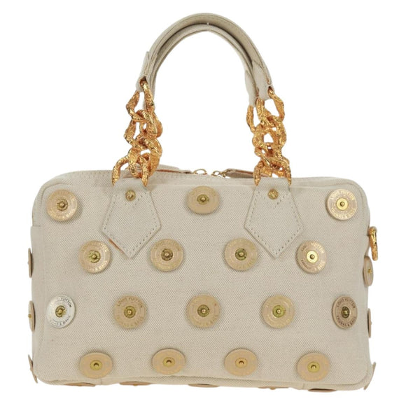LOUIS VUITTON Tinkerbell Polka Dots Panama Tas Canvas Wit M95407 Auth ti3650SM