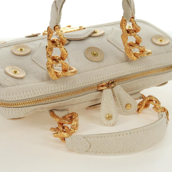 LOUIS VUITTON Tinkerbell Polka Dots Panama Tas Canvas Wit M95407 Auth ti3650SM