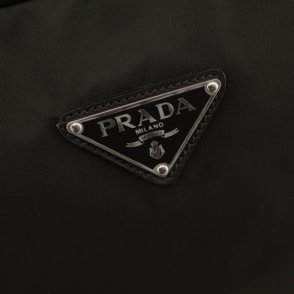 PRADA Business Bag Nylon Khaki Silver Auth ti3654