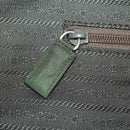 PRADA Business Bag Nylon Khaki Silver Auth ti3654-24