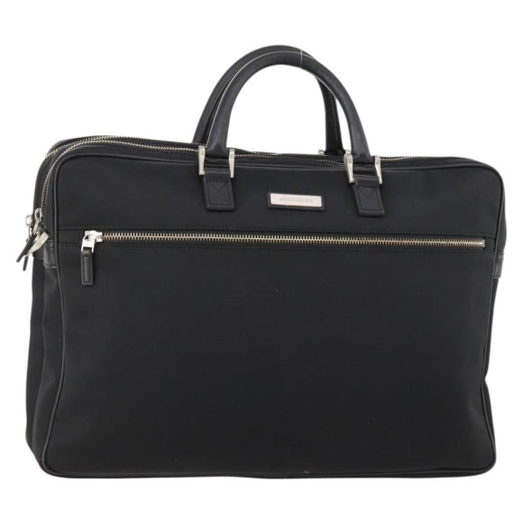 BURBERRY Business Bag Nylon Black Silver Auth ti3655