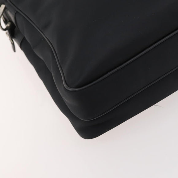 BURBERRY Business Bag Nylon Black Silver Auth ti3655