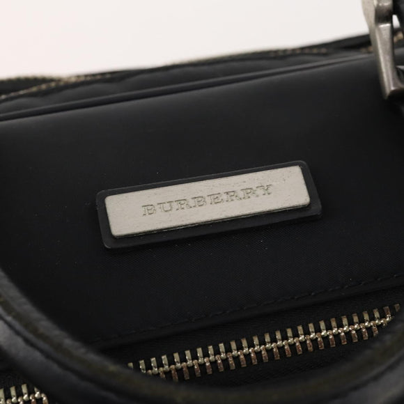BURBERRY Business Bag Nylon Black Silver Auth ti3655
