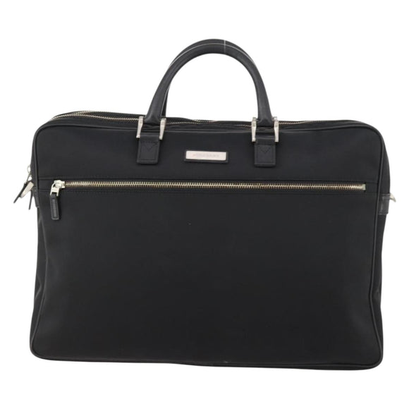 BURBERRY Business Bag Nylon Black Silver Auth ti3655