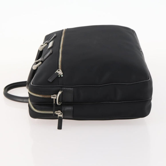 BURBERRY Business Bag Nylon Black Silver Auth ti3655