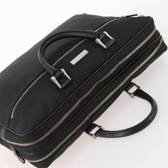 BURBERRY Business Bag Nylon Black Silver Auth ti3655