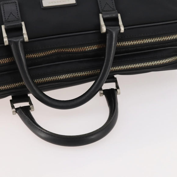 BURBERRY Business Bag Nylon Black Silver Auth ti3655