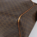 CELINE Macadam Canvas Boston Bag PVC Leather Brown Gold Auth ti3656-14