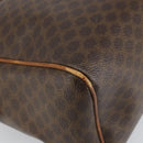 CELINE Macadam Canvas Boston Bag PVC Leather Brown Gold Auth ti3656-15