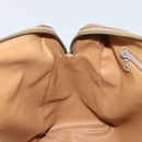 CELINE Macadam Canvas Boston Bag PVC Leather Brown Gold Auth ti3656-21