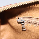 CELINE Macadam Canvas Boston Bag PVC Leather Brown Gold Auth ti3656-22