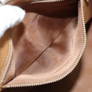 CELINE Macadam Canvas Boston Bag PVC Leather Brown Gold Auth ti3656-11