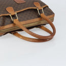 CELINE Macadam Canvas Boston Bag PVC Leather Brown Gold Auth ti3656-7