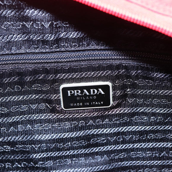 PRADA Tote Bag Nylon Red Silver Auth ti3657