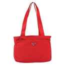 PRADA Tote Bag Nylon Red Silver Auth ti3657-13