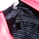PRADA Tote Bag Nylon Red Silver Auth ti3657-21