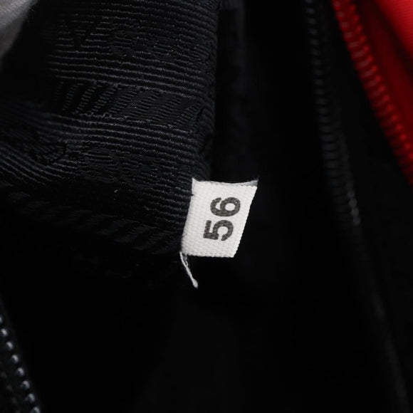 PRADA Tote Bag Nylon Red Silver Auth ti3657