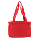 PRADA Tote Bag Nylon Red Silver Auth ti3657-2