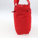 PRADA Tote Bag Nylon Red Silver Auth ti3657-3