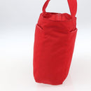 PRADA Tote Bag Nylon Red Silver Auth ti3657-4