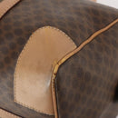 CELINE Macadam Canvas Boston Bag PVC Leather Brown Gold Auth ti3658-15