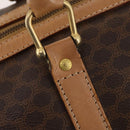 CELINE Macadam Canvas Boston Bag PVC Leather Brown Gold Auth ti3658-17