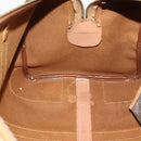 CELINE Macadam Canvas Boston Bag PVC Leather Brown Gold Auth ti3658-21