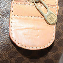 CELINE Macadam Canvas Boston Bag PVC Leather Brown Gold Auth ti3658-12