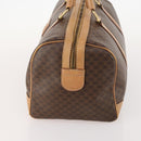 CELINE Macadam Canvas Boston Bag PVC Leather Brown Gold Auth ti3658-3