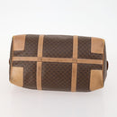 CELINE Macadam Canvas Boston Bag PVC Leather Brown Gold Auth ti3658-5