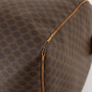 CELINE Macadam Canvas Boston Bag PVC Leather Brown Gold Auth ti3659-8