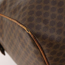 CELINE Macadam Canvas Boston Bag PVC Leather Brown Gold Auth ti3659-15