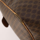 CELINE Macadam Canvas Boston Bag PVC Leather Brown Gold Auth ti3659-17