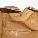 CELINE Macadam Canvas Boston Bag PVC Leather Brown Gold Auth ti3659-20