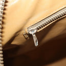 CELINE Macadam Canvas Boston Bag PVC Leather Brown Gold Auth ti3659-22