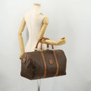 CELINE Macadam Canvas Boston Bag PVC Leather Brown Gold Auth ti3659-24