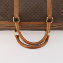 CELINE Macadam Canvas Boston Bag PVC Leather Brown Gold Auth ti3659-7