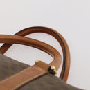 CELINE Macadam Canvas Boston Bag PVC Leather Brown Gold Auth ti3659-14