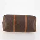 CELINE Macadam Canvas Boston Bag PVC Leather Brown Gold Auth ti3659-5